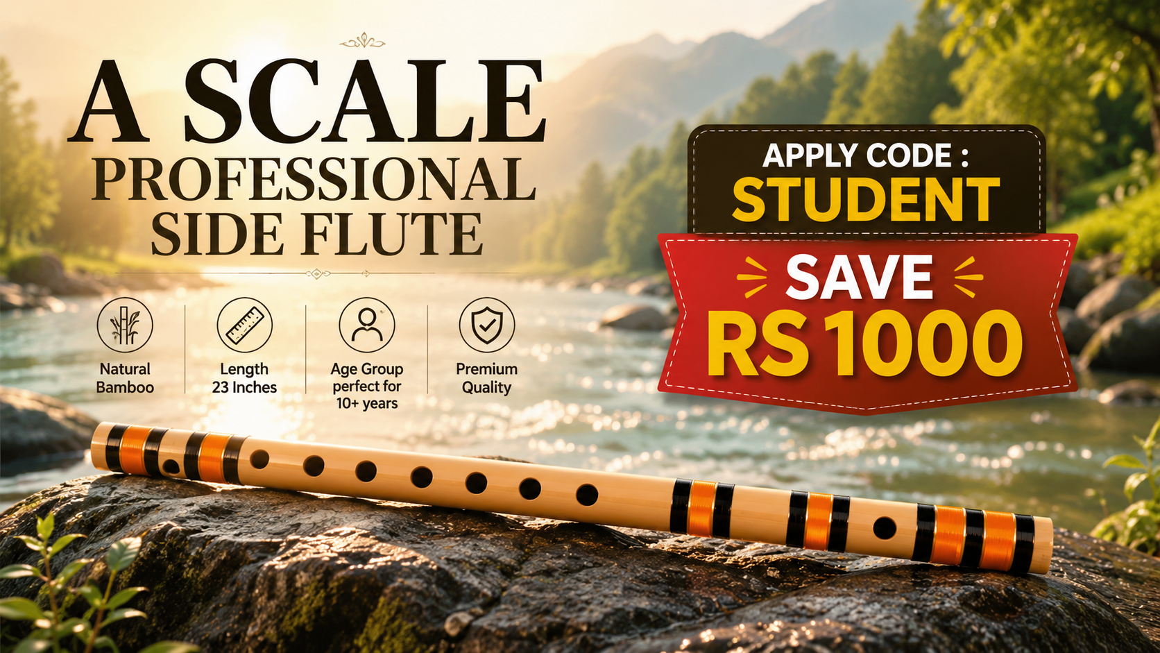Professional Side Flute - A Scale Bamboo Flute