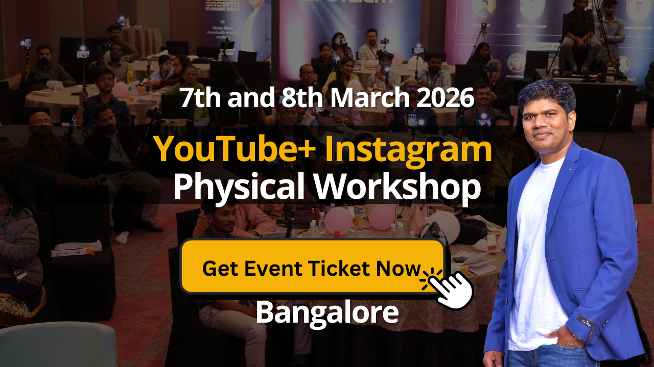 2 Day - YouTube+ Instagram Physical Workshop | Sriram Benur