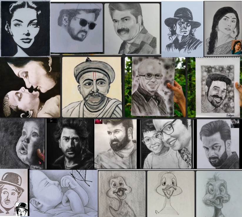 Student artwork showcase - 2 months progress