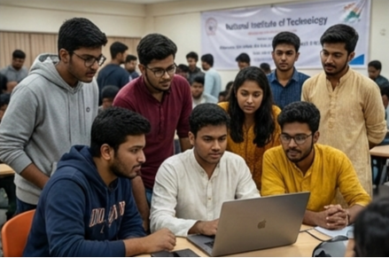 Diverse students studying together